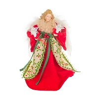 Red and Beige LED Angel Tree Topper