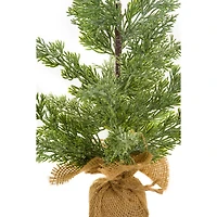 Sapins de Noël verts givrés en PVC avec sequins, ensemble de 4