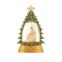 Mini Green and Gold Plastic Nativity Warm White LED Snow Globe, Pack of 3