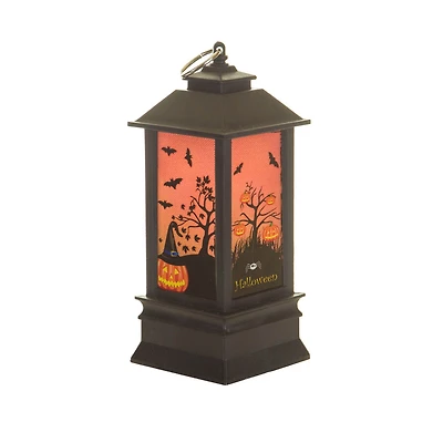 Hangable Black Plastic Spooky LED Lantern Pumpkin Tree, Pack of 6