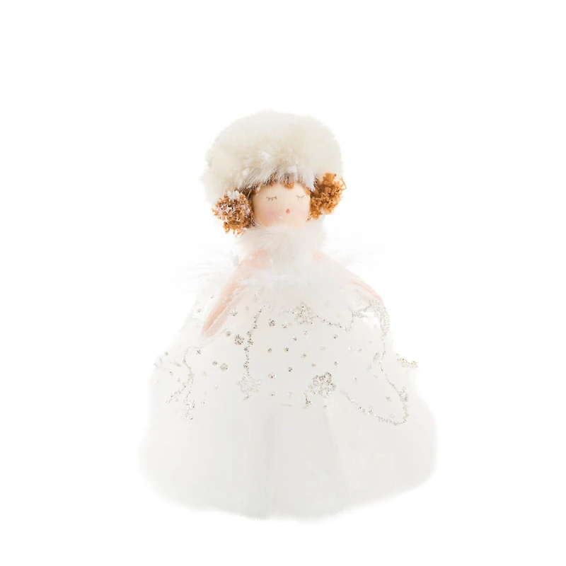 White Cotton Ice Princess Doll with Elegant Dress, Pack of 8