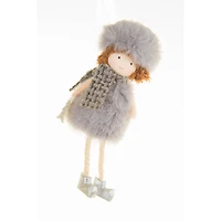 Hangable grey Cotton Cozy Angel Ornament Knit Scarf, Pack of 12