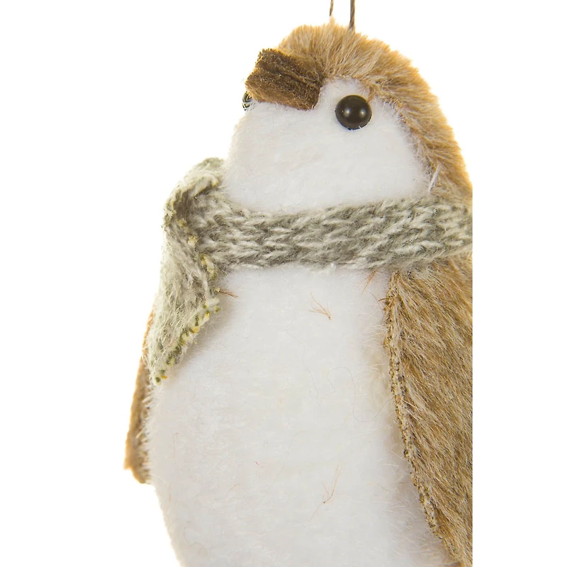 Brown and White Foam Penguin Ornament Scarf, Pack of 12