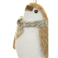 Brown and White Foam Penguin Ornament Scarf, Pack of 12