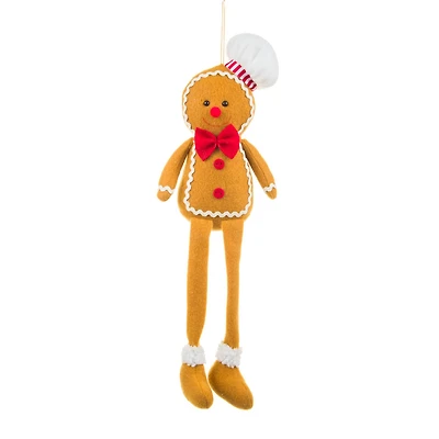 Hanging Brown Cloth Cooking Gingerbread Man Figurine, Pack of 8