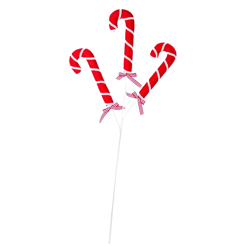 Candycane Cloth Tree Picks, Pack of 2