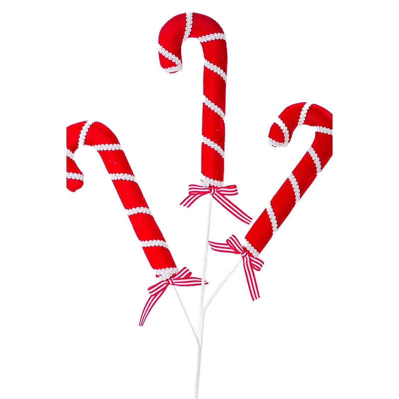 Picks d’arbre en tissu canne en sucre, ensemble de 2