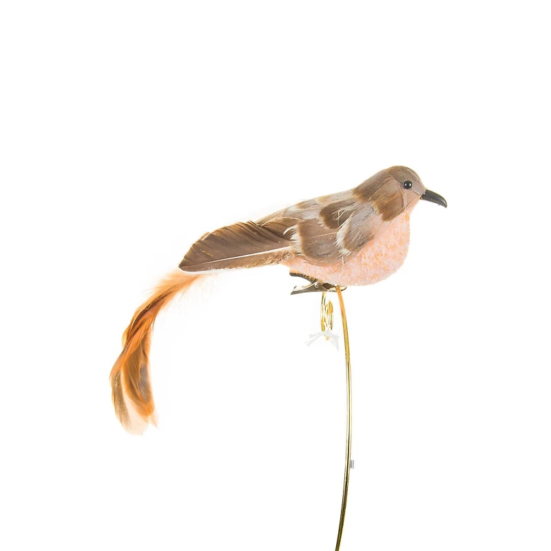 Clip-On Brown Bird Ornaments, Pack of 6