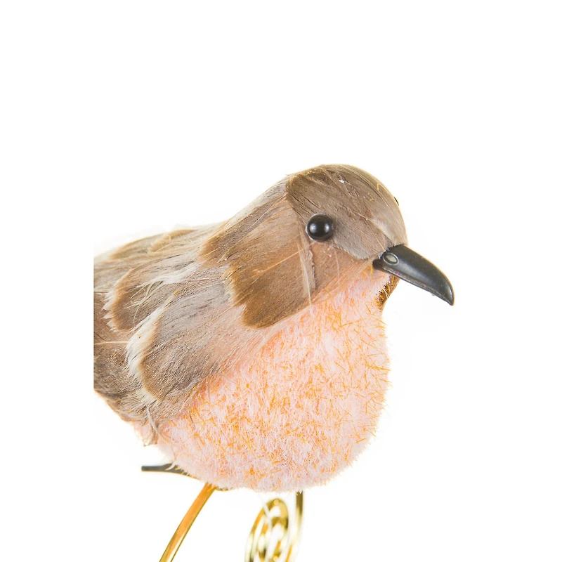 Clip-On Brown Bird Ornaments, Pack of 6