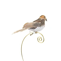 Clip-On Dotted Brown Bird Ornaments, Pack of 6