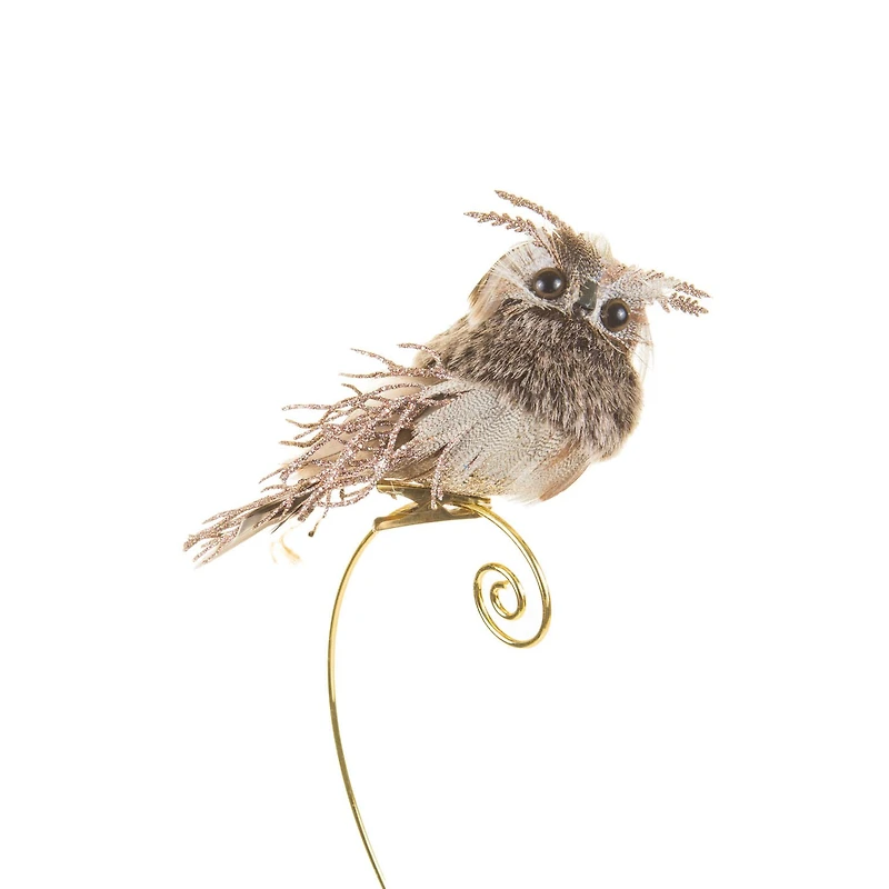 Clip-On Brown Great Horned Owl Ornaments, Pack of 6