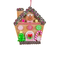 Brown and Pink Clay Gingerbread House Display, Pack of 10