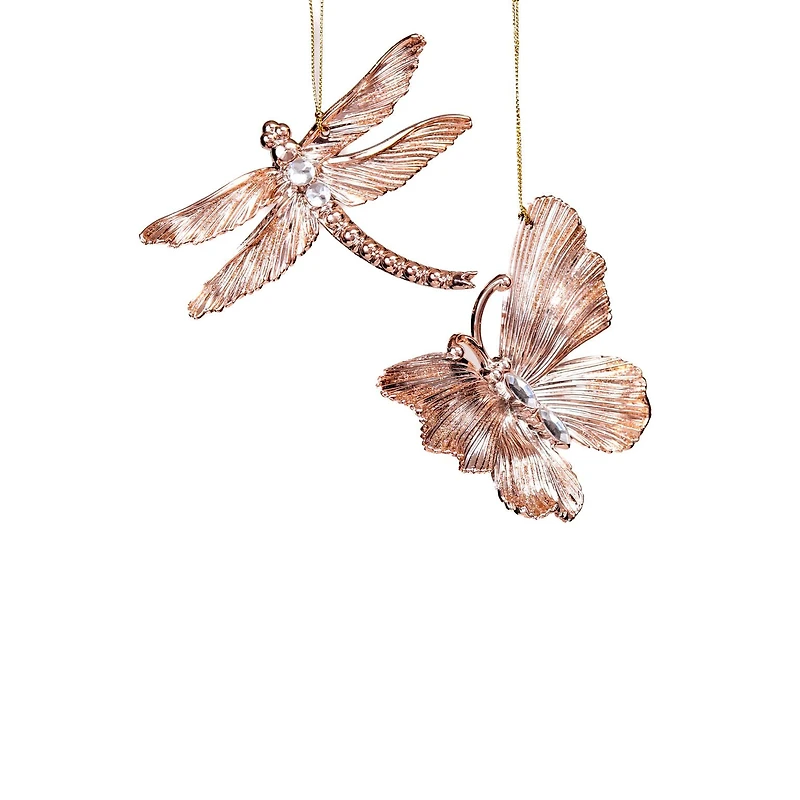 Hanging Gold Acrylic Butterfly Ornament, Pack of 10