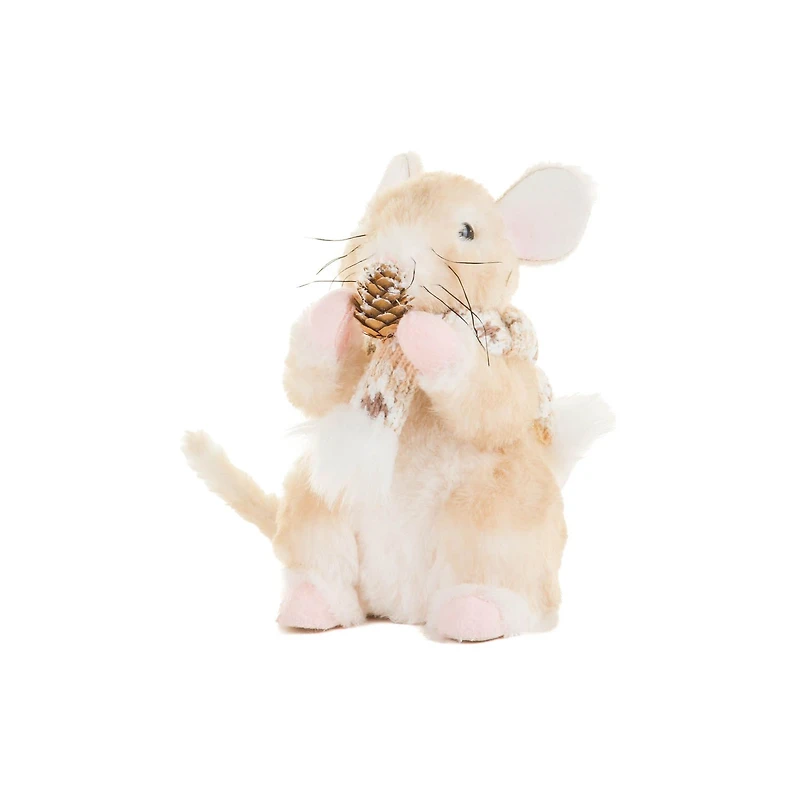 Brown and White Mouse Figurine, Pack of 2