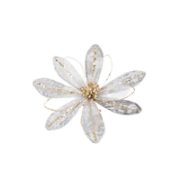 grey and Gold Cloth Gardenia Tree Pick, Pack of 4