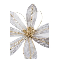 grey and Gold Cloth Gardenia Tree Pick, Pack of 4