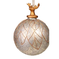 Splotched grey and Gold Porcelain Deer Head Ornament, Pack of 3