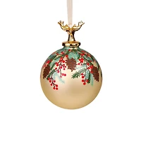Beige and Green Porcelain Festive Ornament Spray, Pack of 2