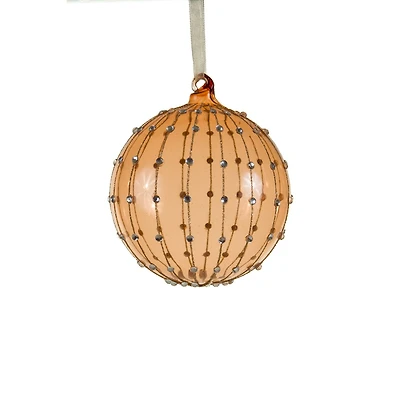 Ornements boules suspendus en verre rose, ensemble de 3