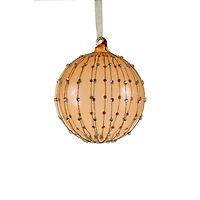 Ornements boules suspendus en verre rose, ensemble de 3