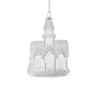 Hanging Clear Glass Church Ornament, Pack of 3