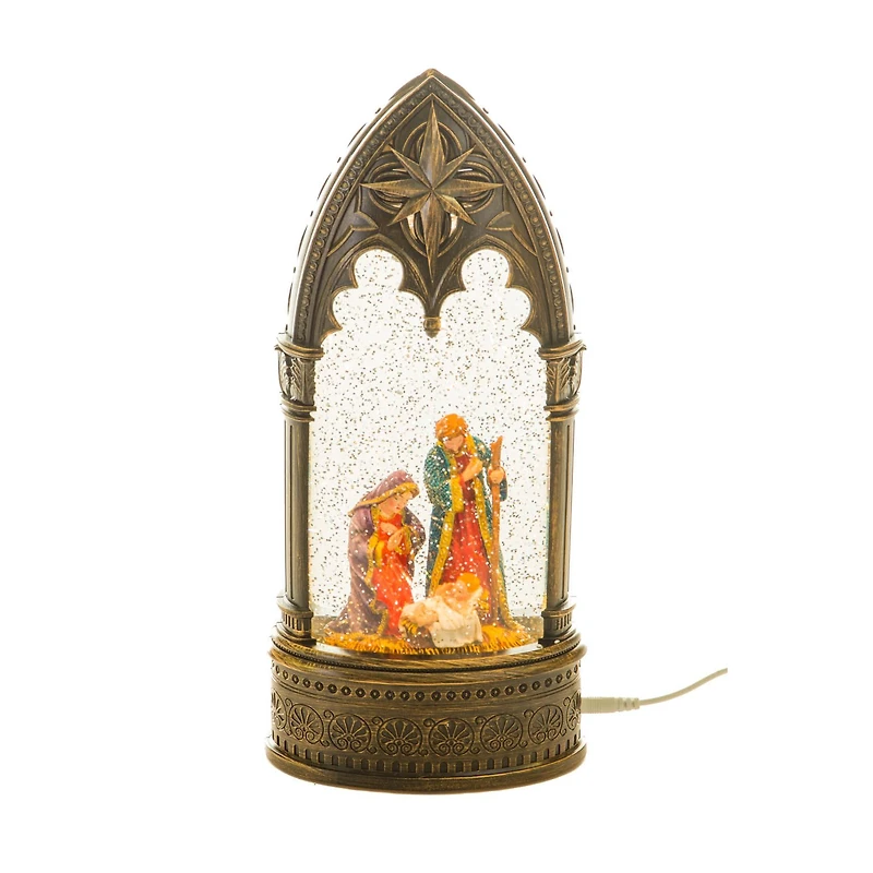 Bronze Nativity Snow Globe