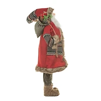 Red and grey Cloth Santa Figurine with Gifts