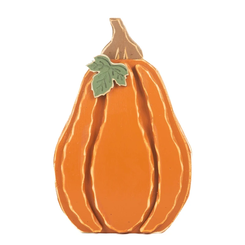 Orange Wood Pumpkin Standee