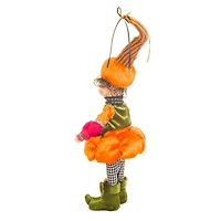 Orange and Green Cloth Elf Boy Doll with Pumpkin Hat