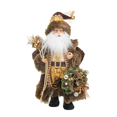 Brown and Gold Russian Santa Figurine
