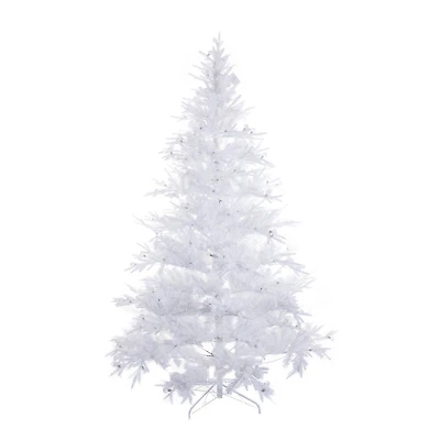 Flocked White Pe/Pvc Cool White LED Christmas Tree with Lights