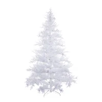 Flocked White Pe/Pvc Cool White LED Christmas Tree with Lights