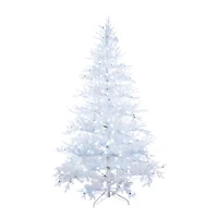 Flocked White Pe/Pvc Cool White LED Christmas Tree with Lights