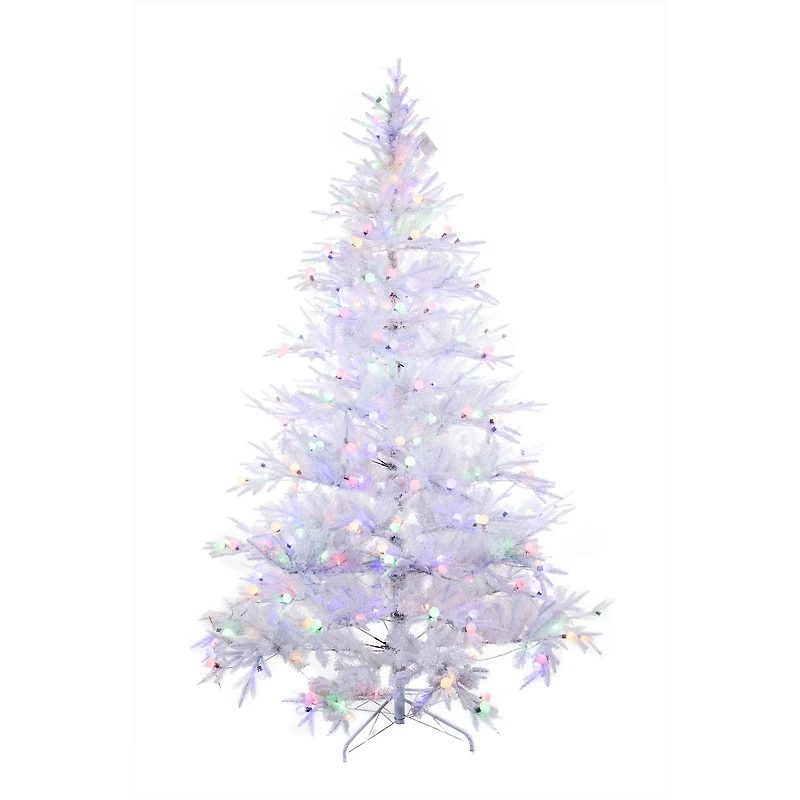 Flocked White Pe/Pvc Cool White LED Christmas Tree with Lights