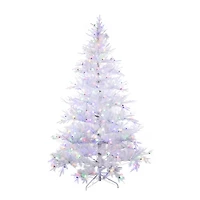 Flocked White Pe/Pvc Cool White LED Christmas Tree with Lights