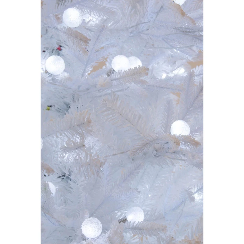 Flocked White Pe/Pvc Cool White LED Christmas Tree with Lights
