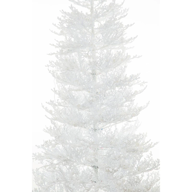 Sapin de Noël floqué blanc en PVC avec DEL changeant de couleur