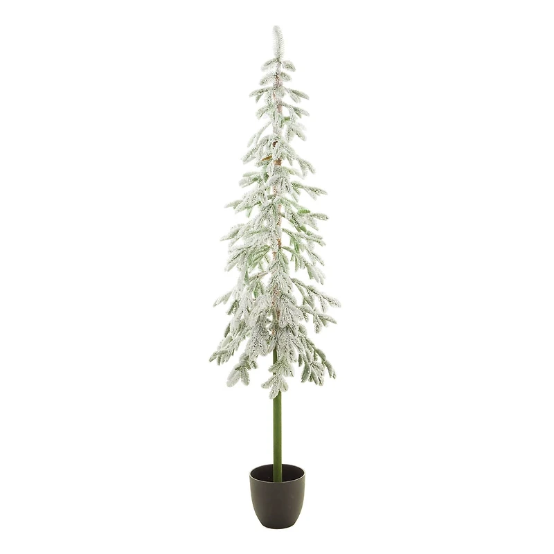 Flocked Green and White Pvc/Pe Christmas Tree