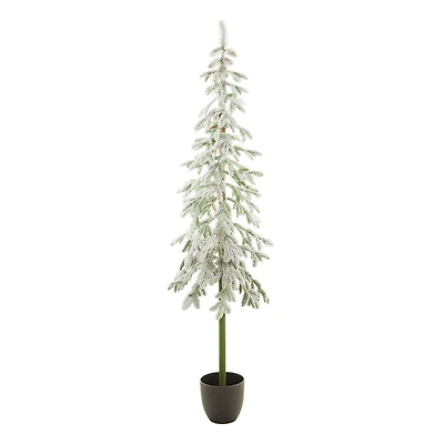 Flocked Green and White Pvc/Pe Christmas Tree