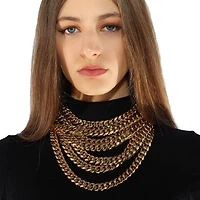 Collier à maillons cubains de 14 mm plaqué or de 24 po par Luenzo