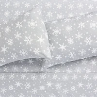 Snowflakes Flannel Sheet Set