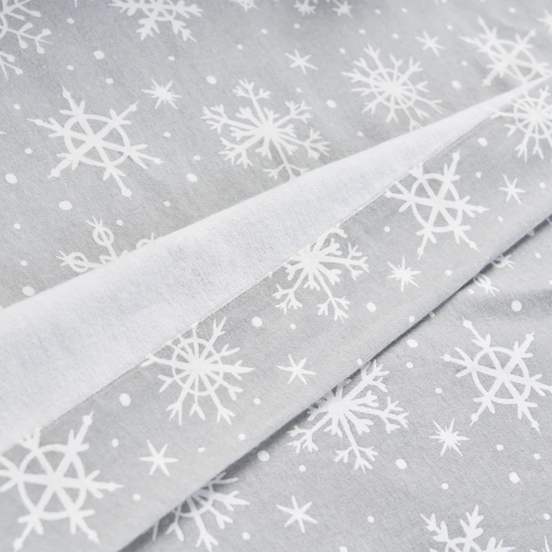 Snowflakes Flannel Sheet Set