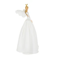 White Poly Demure Angel Warm White LED Tree Topper Fluffy Wings