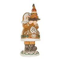 Sparkly Brown and White Resin Cookie Santa Claus Figurine, Pack of 3