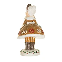 Sparkly Brown and White Resin Cookie Mrs. Claus Figurine, Pack of 3