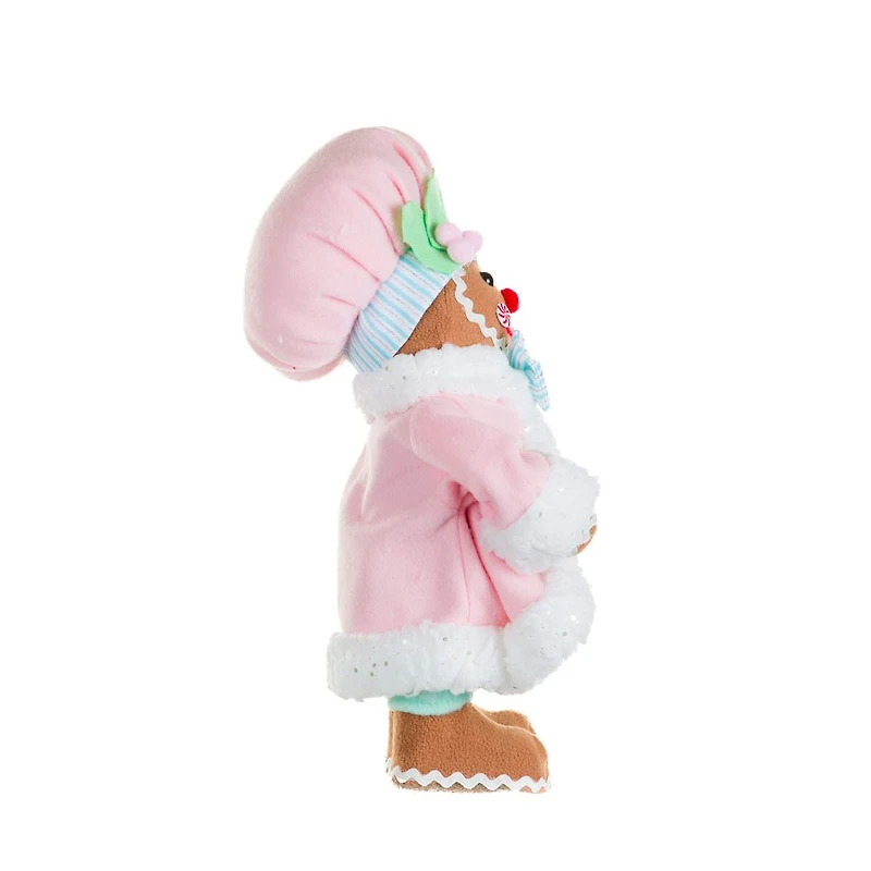 Pastel Pink and Blue Fabric Gingerbread Chef Figurine