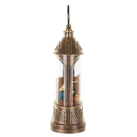 Musical Bronze Plastic Water Lantern Warm White LED Snow Globe Nativity Scene