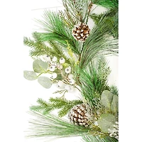 Hangable Sparkly Forest Green Plastic Pine and Blue Spruce Garland