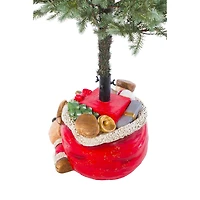 Red Plaster Fiberglass Toon Reindeer Christmas Tree Stand Gifts