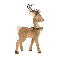 Brown Straw Reindeer Figurine